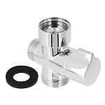 дивертор для смесителя, поворотный, тип 1, хром, цинк