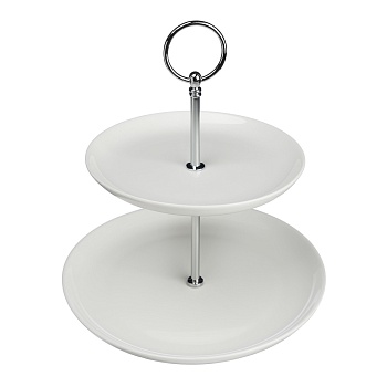 ivlev chef элеганс ваза для фруктов двухъярусная, d16,5см, d21,5см, высота 24см, фарфор интернет-магазин «Барс»