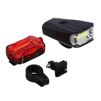 набор фонарей велосипедных, тм by sport, передний (10led, 3хааа) и задний (5led, 2хааа)