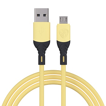 by кабель для зарядки карнавал micro usb, 1м, 2,4а, желтый от магазина Барс