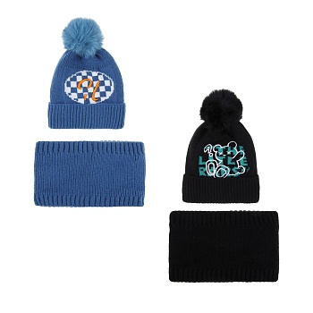 galante комплект детский 2 предмета: шапка р-р 52-54, шарф-хомут 24x16см, 2 дизайна, сзш24-27