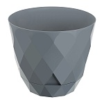 горшок для цветов laurel d220 мм, 4.5 л с поддоном, серый от магазина Барс