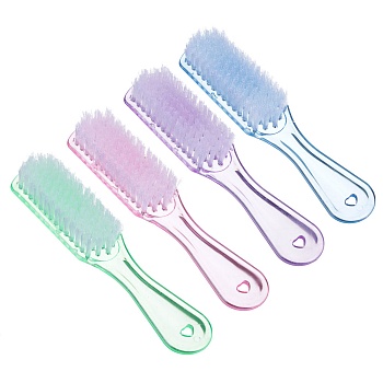 щетка с ручкой универсальная, для одежды и обуви, пластик, прозрачная с белой щетиной 17х2,5см от магазина Барс