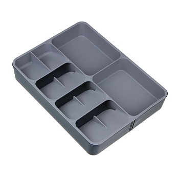 всёгазин органайзер для столовых приборов, раздвижной, пластик, 39,5х28х5,5см от магазина Барс