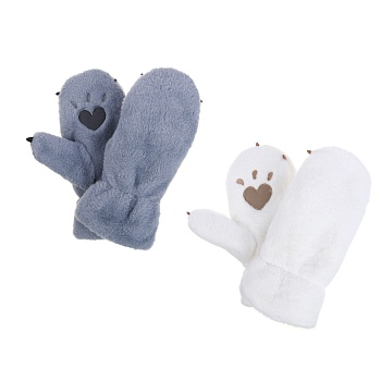 galante рукавицы женские из эко меха на веревке в виде лапок, р. 18-20, 2 цвета, сзпв24-35