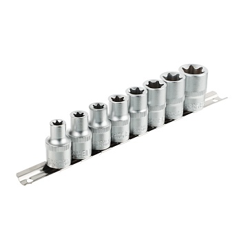 ермак набор головок, 8 предм., "torx" 1/2" e10-e11-e12-e14-e16-e18-e20-e24