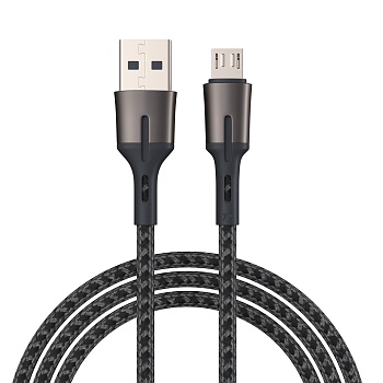 by кабель для зарядки авангард micro usb, 2м, 3а, быстрая зарядка qc 3.0, черный от магазина Барс