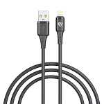 кабель для зарядки usb(a)-ip by twist, 12вт, 1 м, 2.4a, гибкий силикон, чёрный от магазина Барс