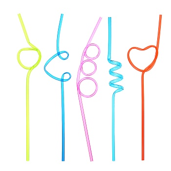 всёгазин трубочки для напитков 5шт, "крэйзи", фигурные, цветные, 25см