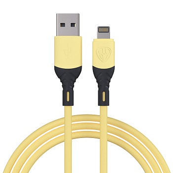 by кабель для зарядки карнавал ip, 1м, 2.4а, желтый от магазина Барс