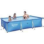 bestway прямоугольный бассейн, пвх, 300х201х66см, 3300л, 56404