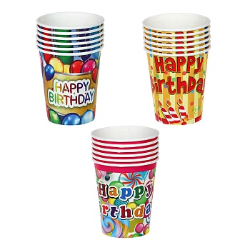 капитан весельчак набор бумажных стаканов, 6 шт, 200 мл, af, 3 вида