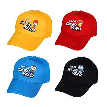 by кепка детская, 30% хлопок, 70% полиэстер, р-р 54, 4 цвета