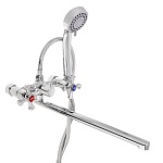 rain смеситель для ванны нефрит, прямой излив 35см, керам. кран-буксы 1/2, душ. набор, латунь, хром