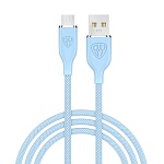 by кабель для зарядки elite micro usb, 3а, 1м, быстрая зарядка qc3.0, 100см, голубой от магазина Барс