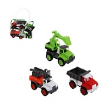 игроленд набор машинок 3 шт "службы города", рр, рvc, 18х6х21 см, 2 дизайна интернет-магазин «Барс»