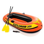 intex лодка explorer 200 (95кг), мининасос, весла, 185*94*41см 58331np