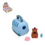 игроленд капибара в будке с акс., 4 пр., pvc, abs, 7х9х11см, 3 вида интернет-магазин «Барс»