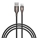 Кабель для зарядки USB(A)-microUSB BY Керамика, 1м, 3А, быстр зар QC3.0, тканевая оплётка, черный