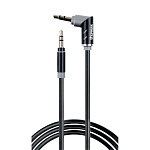 кабель, тм ермак, 3.5мм mini jack, 1м, оплетка tpe, поворотный штекер, пластик