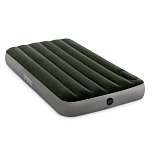 intex кровать надувная downy bed, (fiber-tech), встроенный ножной насос, 99x191x25см, пвх, 64761