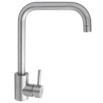 союзкран смеситель для кухни, поворотный излив 30см, керам. картридж 35мм, нерж. сталь, ss01-g132