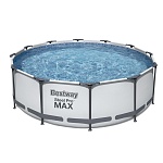 bestway бассейн каркасный круглый, 366x100см, 9150л, фильтр-насос арт. 58383 в комплекте, 56260