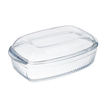 satoshi утятница жаропрочная, рельеф, стекло, 37х22х9см, 4.5л интернет-магазин «Барс»