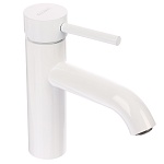 союзкран смеситель для раковины, керам. картридж 35мм, нерж. сталь, белый ss02-m132