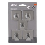крючки самоклеящиеся тм vetta, 3,5см, нерж. сталь 430, 2 дизайна, 5шт от магазина Барс