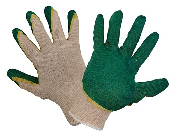 перчатки утепленные х/б, 2й латксный облив