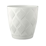 горшок для цветов с поддоном "мираж" 3,7л, d19,5см, цв.белый от магазина Барс