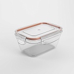 контейнер пищевой герметичный с защелками 0,77л, прямоугольный конусный, пластик интернет-магазин «Барс»