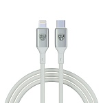 by кабель для зарядки space cable pro type-c - ip, 2.4а, 1м, быстрая зарядка, штекер металл, белый от магазина Барс