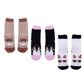 galante носки-антизаносы высокие махровые, р.23-25, 100% полиэстер, 3 дизайна