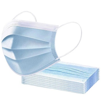 маска медицинская одноразовая трехслойная (не стерильная) 10% 1/100