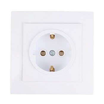 forza розетка скрытой установки с зазем. контактом rs 16-133-б, 250в, 16а, ip20, 85x85x46 мм, белая
