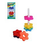 развивающая игрушка пирамидка "шестерёнки" 8 деталей, pe, 12х12х28см интернет-магазин «Барс»