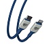 BY Кабель для зарядки Space Cable Pro Type-C - iP, 2.4А, 1м, Быстрая зарядка, штекер металл, синий