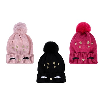 galante шапка бини детская на подкладе с вышивкой, р-р 52-54 , 3 цвета, сзш24-25