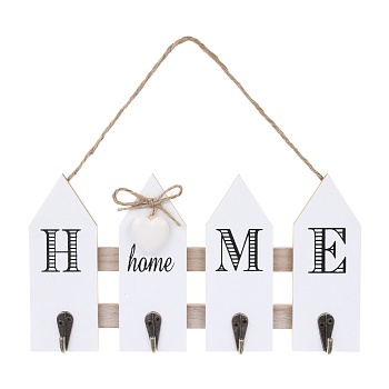 ключница открытого типа home на 4 крючка, 27x15x3,5 см, мдф