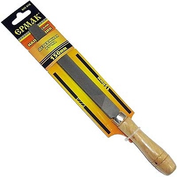 напильник с дерев.ручкой плоский 150мм ермак