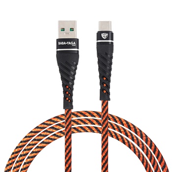 by motorsport кабель для зарядки type-c, 1м., 2.4а, быстрая зарядка qc3.0, тканевая оплётка, пу от магазина Барс