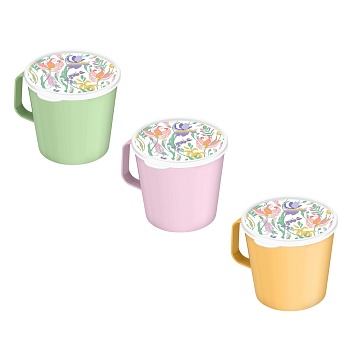 ботаника кружка с крышкой 750мл, пластик, 3 цвета интернет-магазин «Барс»