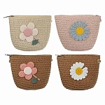 сумка плетенная с декором на длинном ремне, тм юl, 12x6 см, папирус, полиэстер