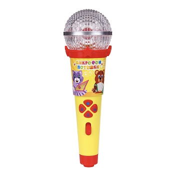игроленд микрофон "звездный", свет, звук, abs, 2xaaa, 15х8х24см