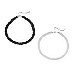 колье на шею 37-42см, медь, стекло, 2 цвета, бж25-17