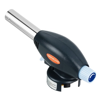 горелка газовая чингисхан с пьезорозжигом, цанговый захват, широкое cопло; 17х6,6х5,1см от магазина Барс