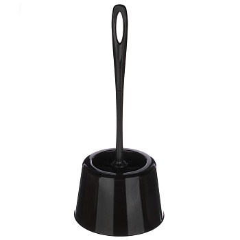 комплект wc "rambai" стандарт full black, пластик, чёрный, щетина чёрная от магазина Барс