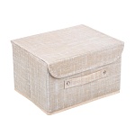vetta лён кофр для хранения с крышкой, 26х20х15см, полиэстер, бежевый от магазина Барс